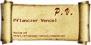 Pflanczer Vencel névjegykártya